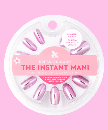 Pink Mirror Chrome - Press-On | Medium | Oval