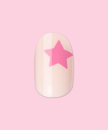 Pink Star Party | Extra Short | Round - Tab Press-On